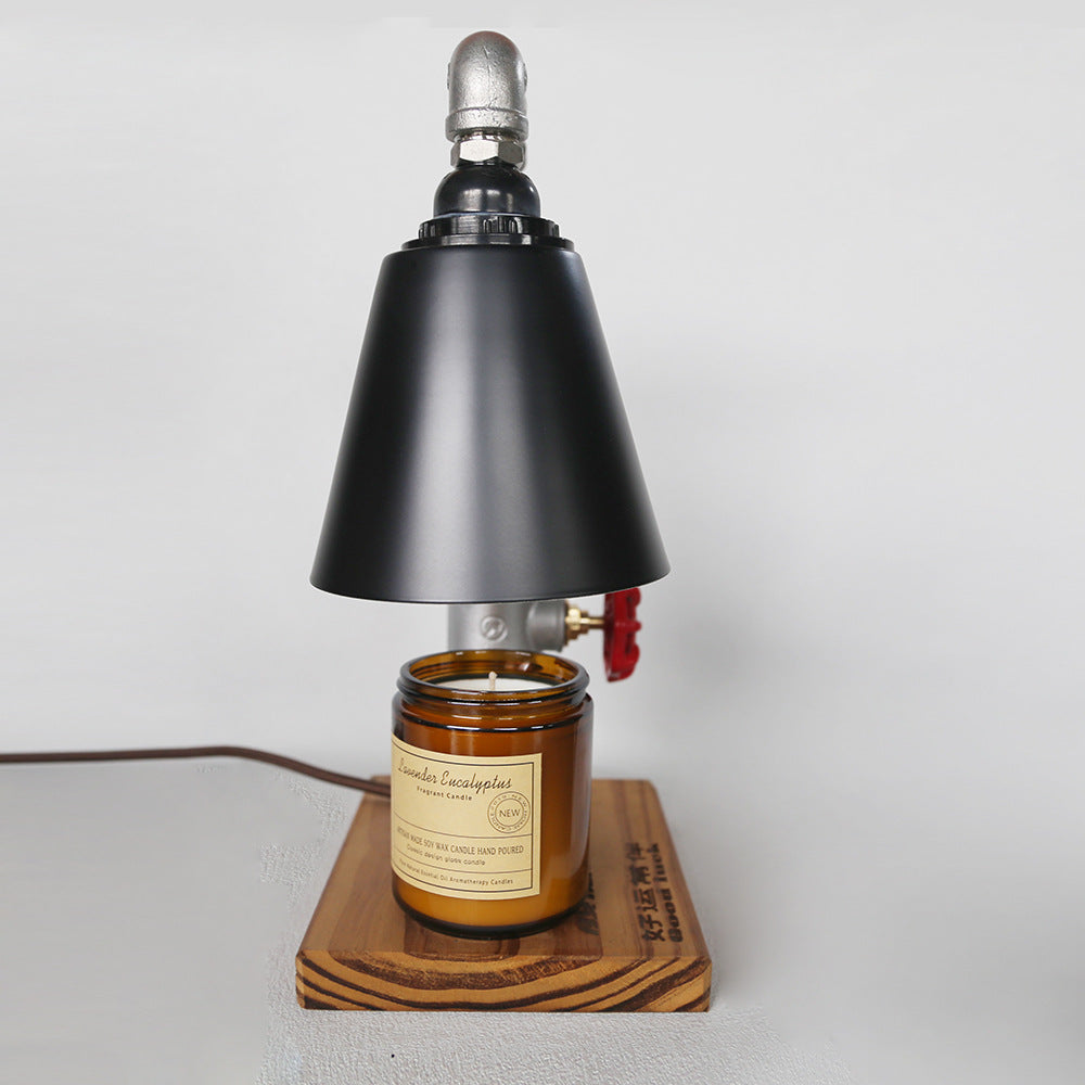Lámpara de Mesa de Cera Derretida de Aroma de 1 Luz de Acero Inoxidable de Fontanería Industrial Contemporánea para Dormitorio 
