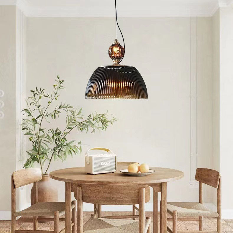 Japanische Retro Dunkelgrüne Glasschirm Pendelleuchte mit 1 Licht 