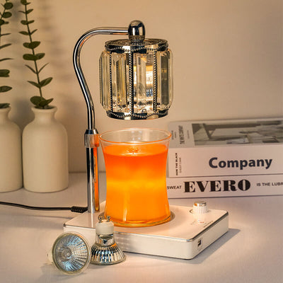 Modern Minimalist Round Plastic Glass 1-Light Aroma Melt Wax Table Lamp For Bedroom