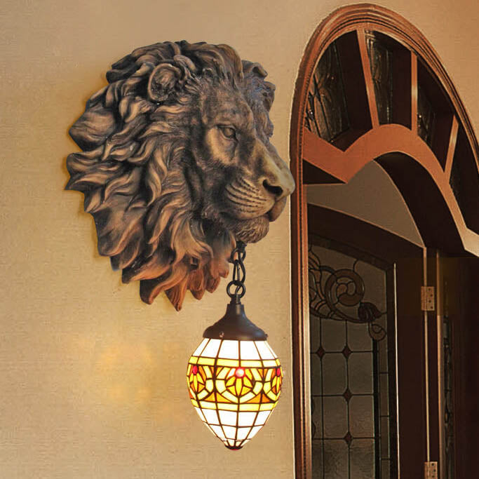 Traditional Tiffany Creative Resin Lion&