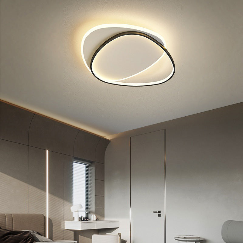 Moderne minimalistische Dreieck ovale Acryl Eisen LED Unterputz Deckenleuchte für Wohnzimmer 