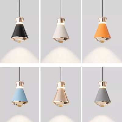 Zeitgenössische nordische konische Aluminium-Acryl-LED-Pendelleuchte für Wohnzimmer 