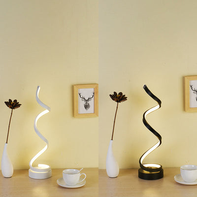 Moderne Einfachheit Wellenstab Eisen Aluminium LED Tischlampe für das Schlafzimmer 
