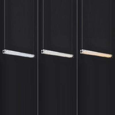 Moderne minimalistische lange Streifen Eisen Aluminium Glas LED Insel Licht Pendelleuchte für Arbeitszimmer 