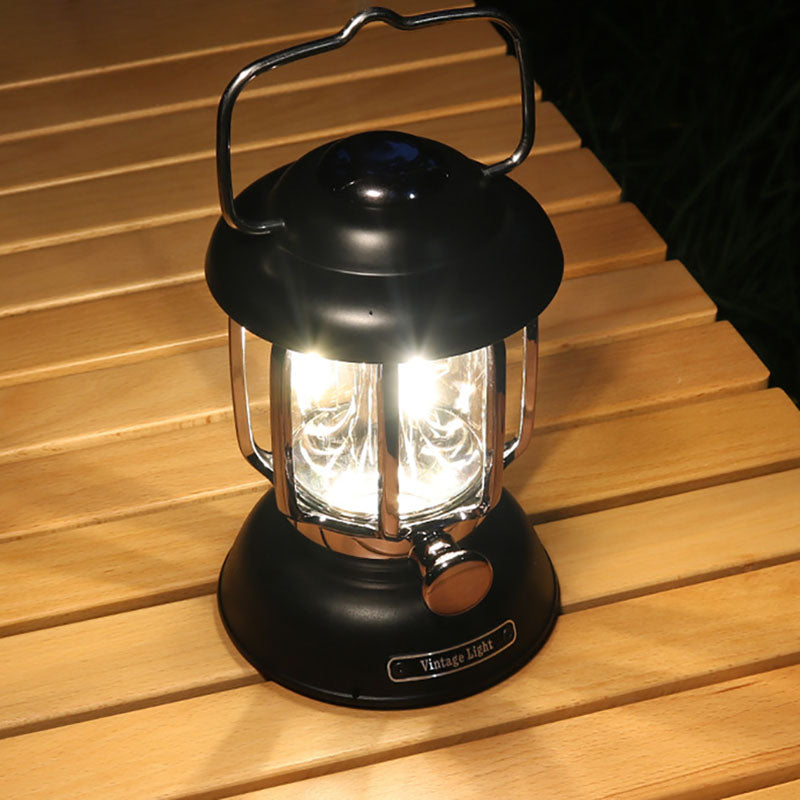 Modern Minimalist Waterproof Cylindrical Iron ABS LED USB Camping Outdoor Light For Outdoor Patio