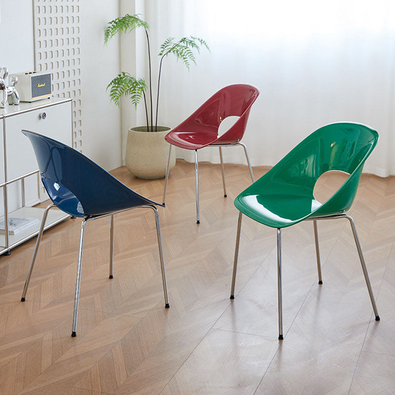 Modern Minimalist Ring Curved Plastic Iron Dining Chair Backrest For Dining Room