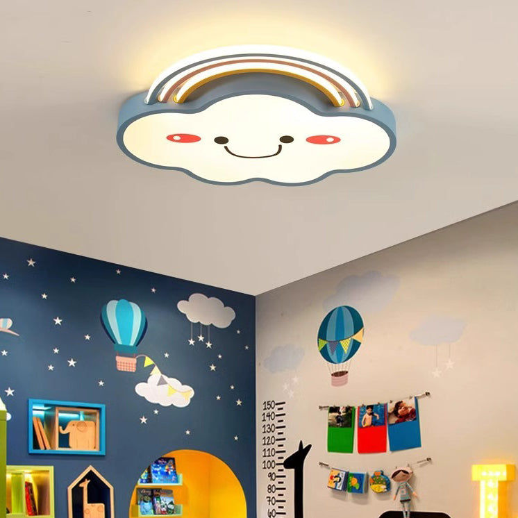 Luz de techo LED de montaje empotrado de PVC con hierro arcoíris creativo contemporáneo para dormitorio 