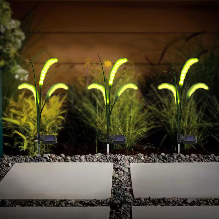 Éclairage paysager extérieur à LED en acier inoxydable et plastique avec motif Art Déco moderne, étanche, à énergie solaire, pour jardin, avec motifs de cornouiller 