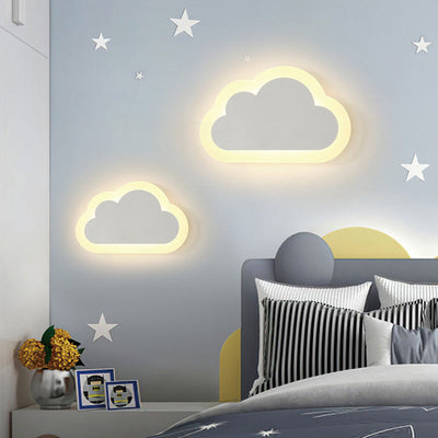 Zeitgenössische Einfachheit Aluminium Wolke Rahmen Silikon Streifen LED Kinder Wand Leuchte Lampe Für Schlafzimmer 