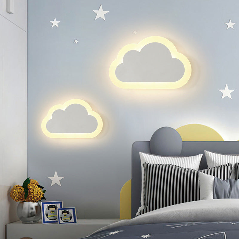 Zeitgenössische Einfachheit Aluminium Wolke Rahmen Silikon Streifen LED Kinder Wand Leuchte Lampe Für Schlafzimmer 
