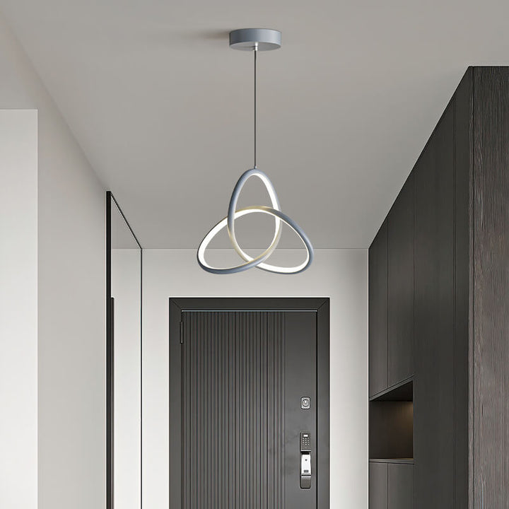 Moderne minimalistische dreieckige ringförmige Pendelleuchte aus Aluminium und Silikon mit LED 