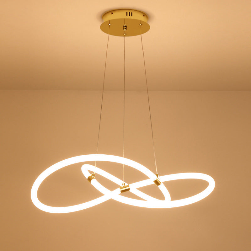 Nordic Creative Acrylic Bending Tube Island Light LED Chandelier