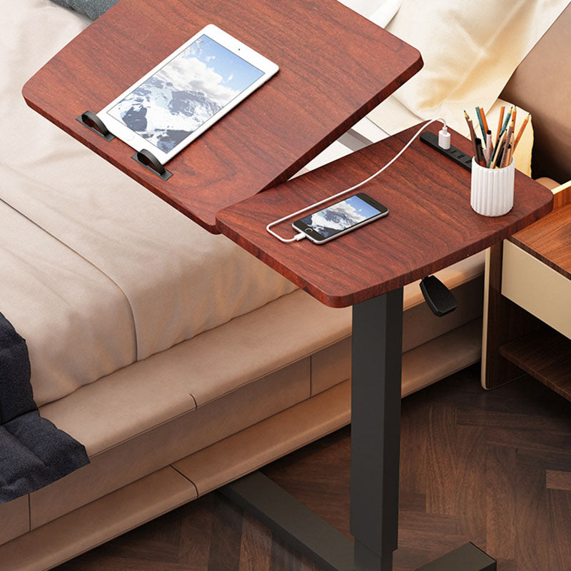 Modern Minimalist Rectangular Wood Metal End Table Foldable For Living Room