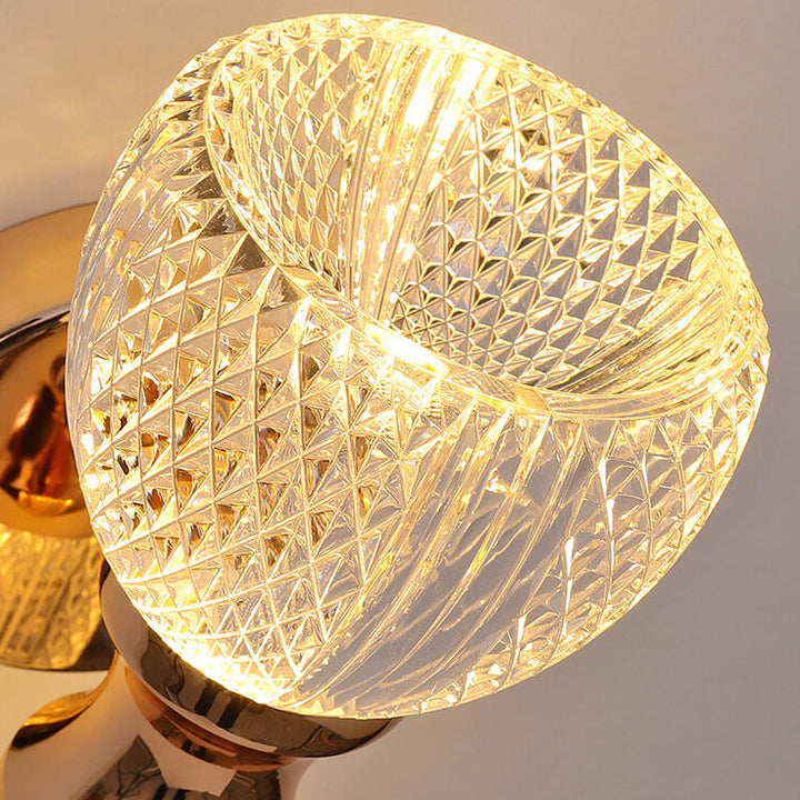 Modern Luxury Column Acrylic Hardware 2-Light Wall Sconce Lamp For Living Room