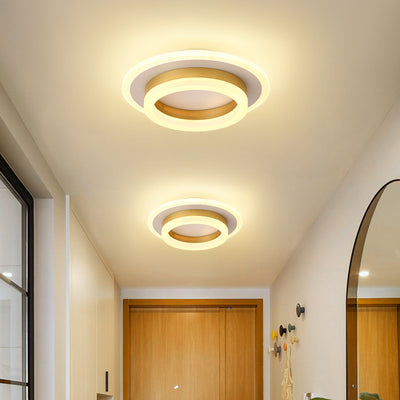 Luz de techo LED de montaje empotrado con pantalla cuadrada redonda geométrica acrílica de simplicidad moderna para sala de estar 