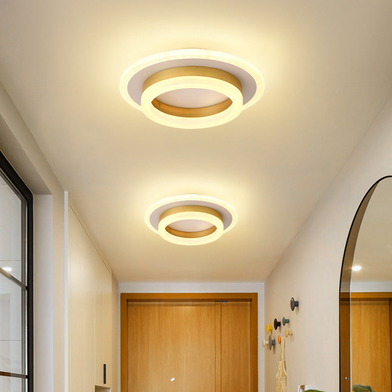 Luz de techo LED de montaje empotrado con pantalla cuadrada redonda geométrica acrílica de simplicidad moderna para sala de estar 