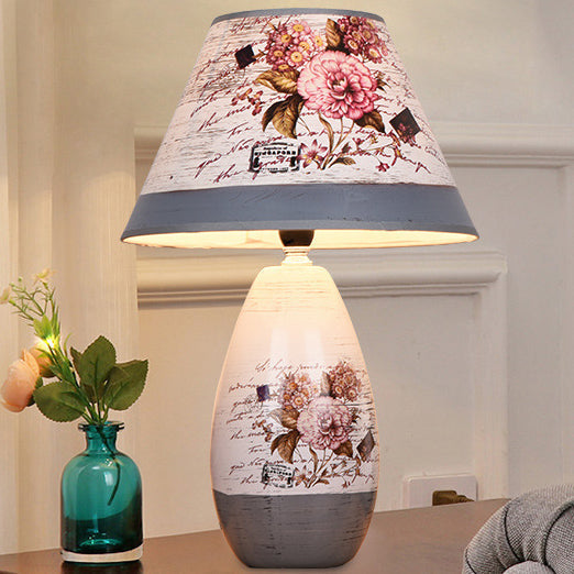 Moderne Art Deco Vase Basis Keramik Karton 1-Licht Tischlampe für Schlafzimmer 