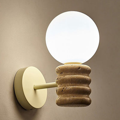 Moderne Creme-Stil Kreative Glaskugel 1-Licht Wandleuchte 