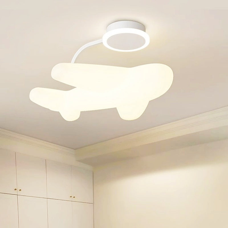 Moderne Einfachheit Kinder Eisen PE Flugzeug LED Semi-Flush Mount Deckenleuchte für Schlafzimmer 