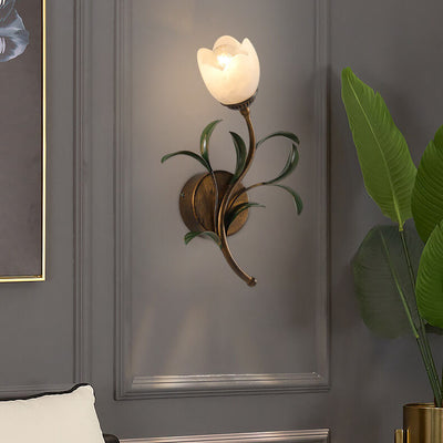 Modern Minimalist Art Glass Flower 1/2-Light Wall Sconce Lamp