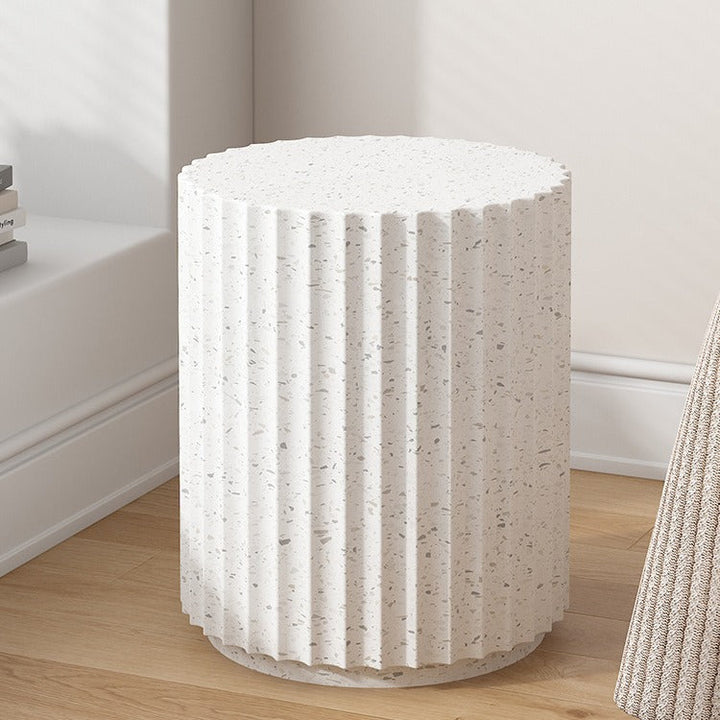 Modern Minimalist Cylinder Wave Magnesium Oxide Board Coffee Table 1- Tier For Living Room