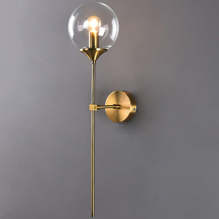 Applique murale contemporaine en fer rond avec verre à 1 lumière pour salon 