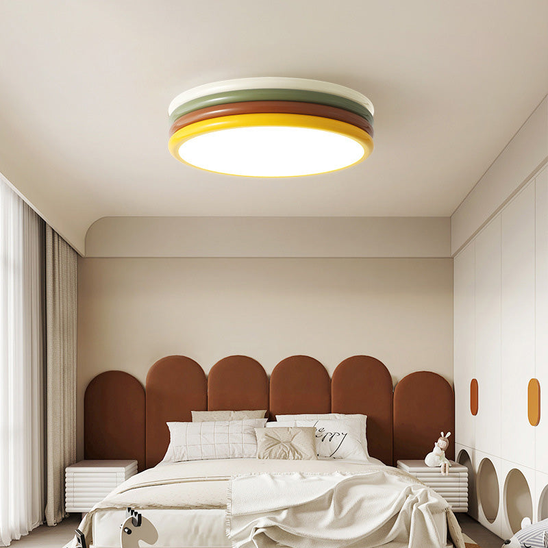 Zeitgenössische kreative Eisen Acryl Runde Hamburger LED Unterputz Deckenleuchte für Schlafzimmer 