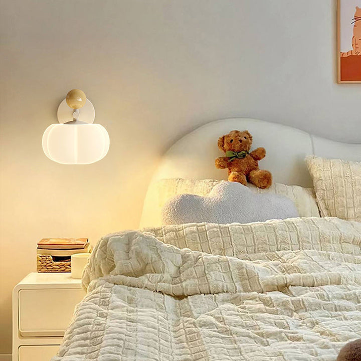 Moderne minimalistische Kürbis Orb PVC Eisen LED Wandleuchte Lampe für Schlafzimmer 