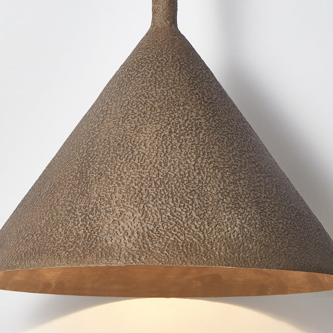 Lustre Suspendu Traditionnel Vintage Cône Rond Trapézoïdal en Acier à 1 Lumière pour Salon 