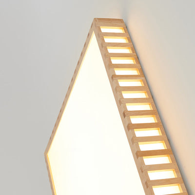 Moderne unbedeutende quadratische hölzerne Acryl-LED-Unterputz-Deckenleuchte für Schlafzimmer 