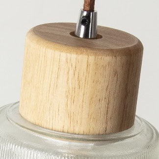 Moderne Minimalistische Gestreifte Scheibe Log Glas 1-Licht Pendelleuchte 