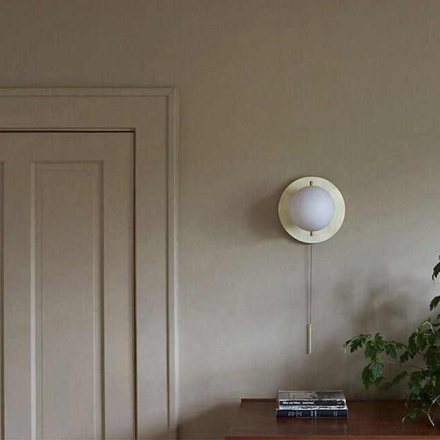 Applique Murale Moderne en Cuivre avec Boule en Verre 1 Lumière 