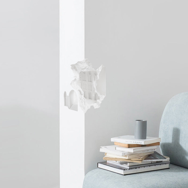 Moderne minimalistische rechteckige Gips vertiefte 1-Licht Wandleuchte Lampe für Wohnzimmer 