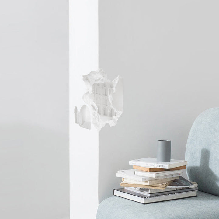 Moderne minimalistische rechteckige Gips vertiefte 1-Licht Wandleuchte Lampe für Wohnzimmer 