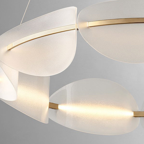 Moderna Lámpara de Araña LED de Hierro Acrílico Redonda Minimalista para Dormitorio 