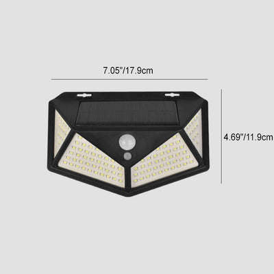 Applique murale extérieure à LED en forme de losange en plastique ABS à énergie solaire pour jardin 