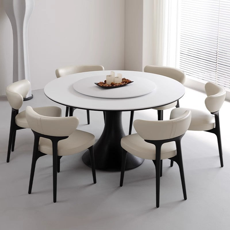 Moderner minimalistischer quadratischer Stuhl aus Lammwolle, Leder, Holz und Schaumstoff mit Rückenlehne für das Wohnzimmer 