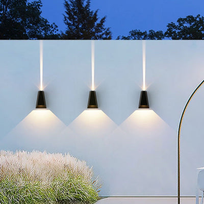 Applique murale LED en aluminium trapézoïdal étanche de simplicité moderne pour patio extérieur 