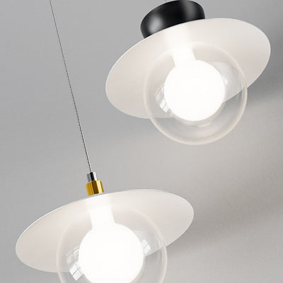 Modern Nordic Iron Acrylic Flying Saucer Shaped Glass Lampshade LED Pendant Light