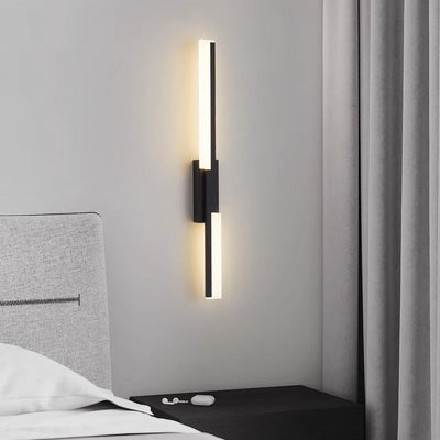 Moderne minimalistische vertikale Bar Acryl Eisen LED Wandleuchte Lampe für Wohnzimmer 