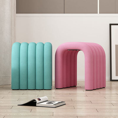 Modern Minimalist U-Shape Lambswool Fabric Foam Steel Chair For Living Room