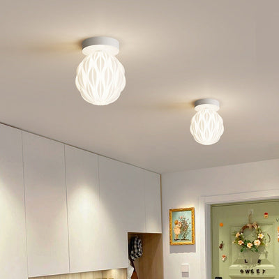 Moderne minimalistische Eisen PE Ananas Design 1-Licht Semi-Flush Mount Deckenleuchte für Wohnzimmer 