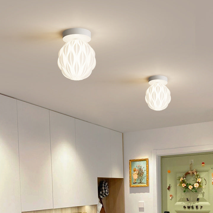 Moderne minimalistische Eisen PE Ananas Design 1-Licht Semi-Flush Mount Deckenleuchte für Wohnzimmer 