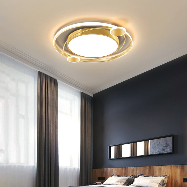 Plafonnier LED rond en fer acrylique de simplicité moderne pour chambre à coucher 