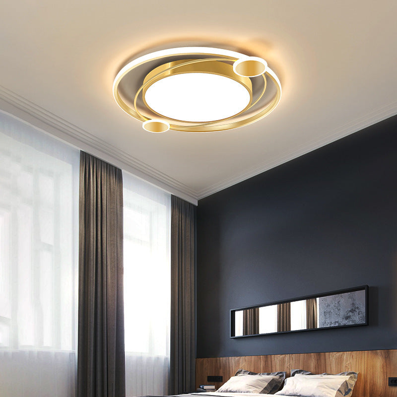 Plafonnier LED rond en fer acrylique de simplicité moderne pour chambre à coucher 
