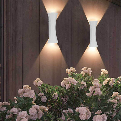 Lámpara de Aplique de Pared LED con Lente de Aluminio Iluminada Superior e Inferior Impermeable Moderna Minimalista Rectangular para Patio Exterior 