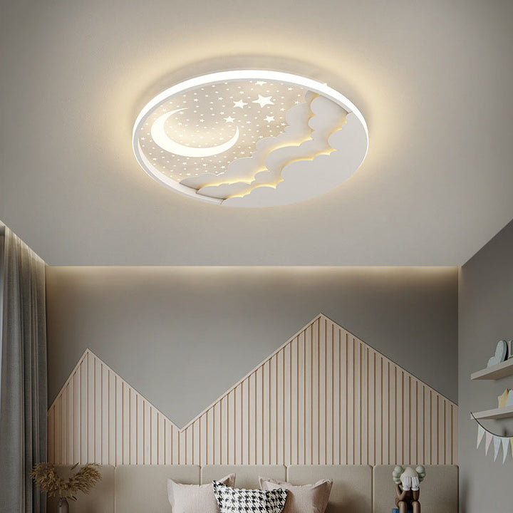 Luz de techo empotrada LED acrílica contemporánea creativa de estrellas y luna para niños para sala de estar 