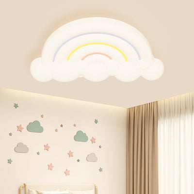 Plafonnier LED pour chambre d'enfant avec design contemporain créatif en acrylique nuage arc-en-ciel 
