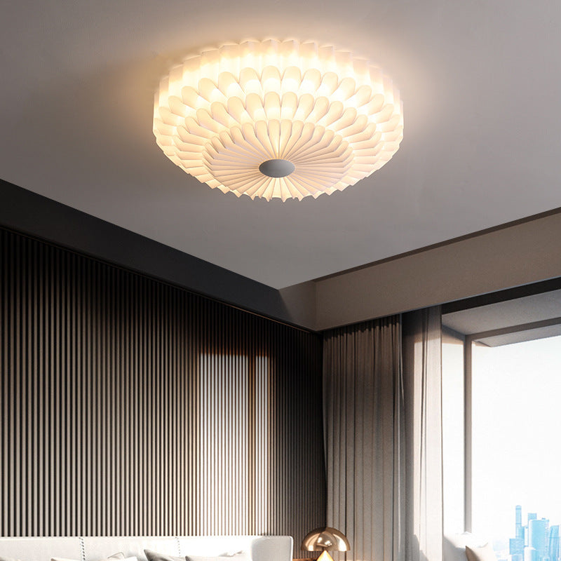 Luz de techo LED empotrada de acrílico y hierro con pétalo redondo nórdico contemporáneo para dormitorio 