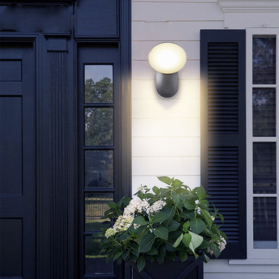 Contemporary Industrial Waterproof Aluminum PC Round Shade LED Wall Sconce Lamp For Garden